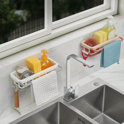 Hanging Drain Rack & Sponge Holder Basket for Kitchen Sink Storage signaturekarts