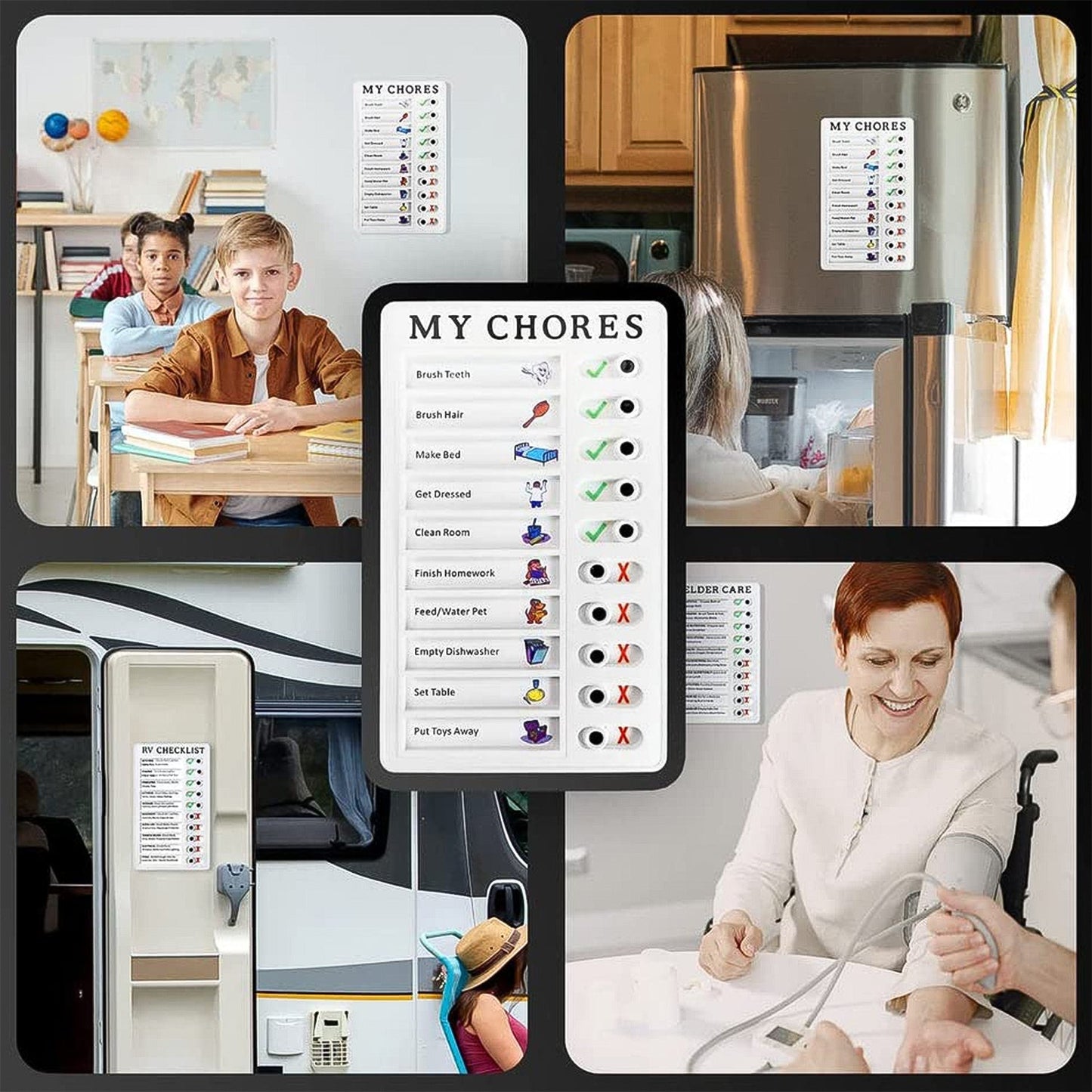Portable Chores Note Board – Home Management Planning Memo Board (20×12 cm) Your Brand