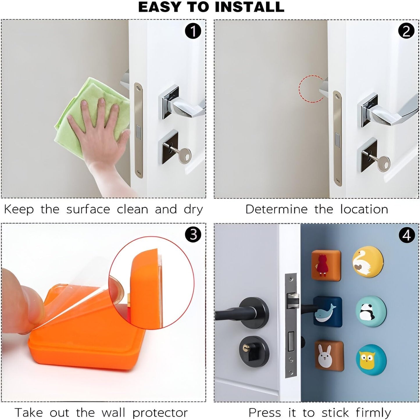 Cute Cartoon & Fruit Design Wall Door Stopper Bumper  (1 Pc, Mix Design) The Morsignaturekarts