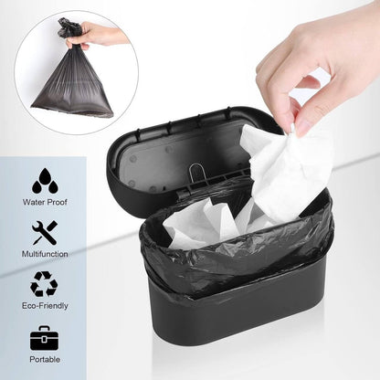 Mini Car Trash Can with Lid, Waterproof Car Trash Bin Storage Box (1 Pc) Signaturekarts