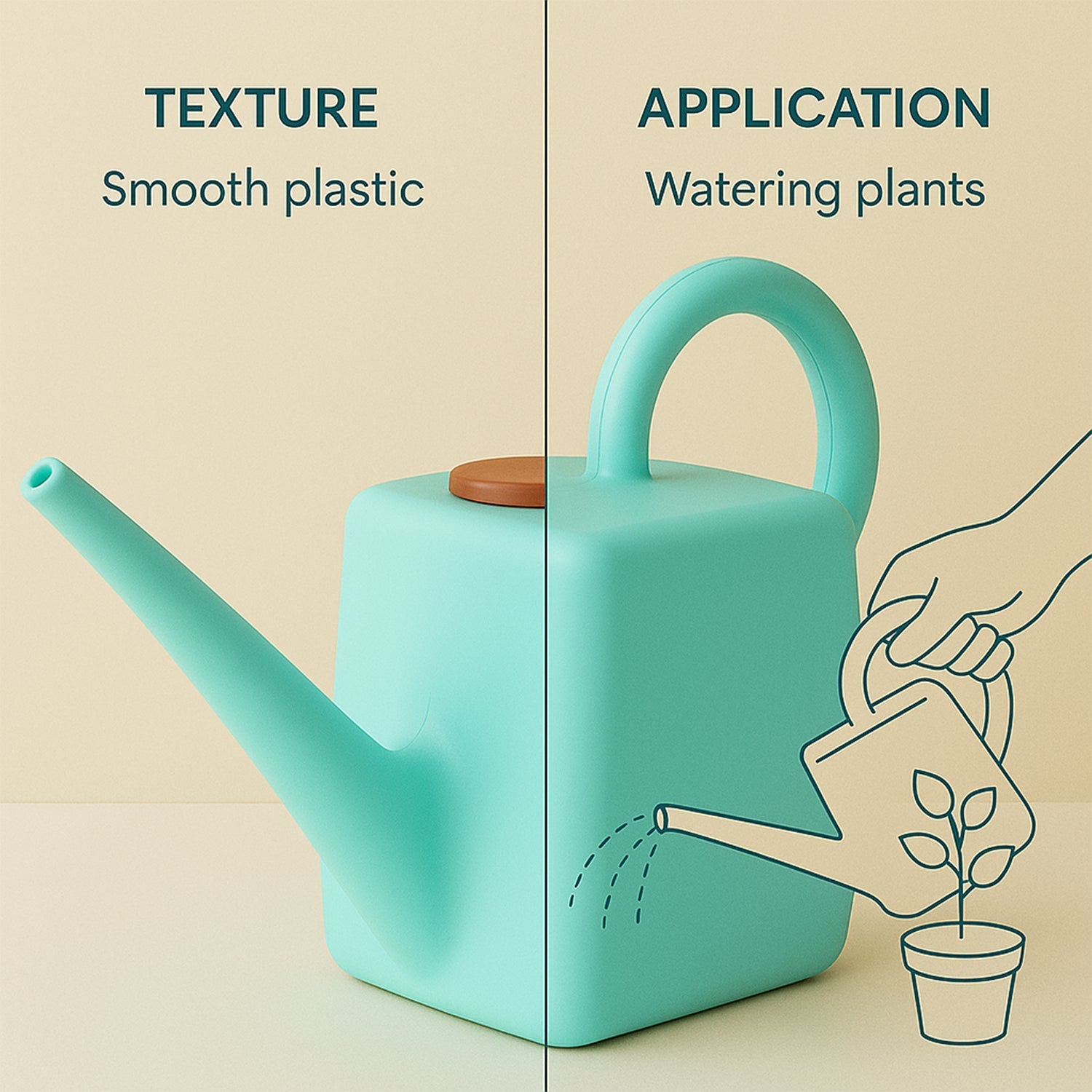 2 Litre Heavy-Duty Plastic Gardening Watering Can with Long Spout & Ergonomic Handle Signature Kart