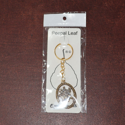 Maa Durga Oval Frame Golden Keychain (1 Pc) signaturekarts