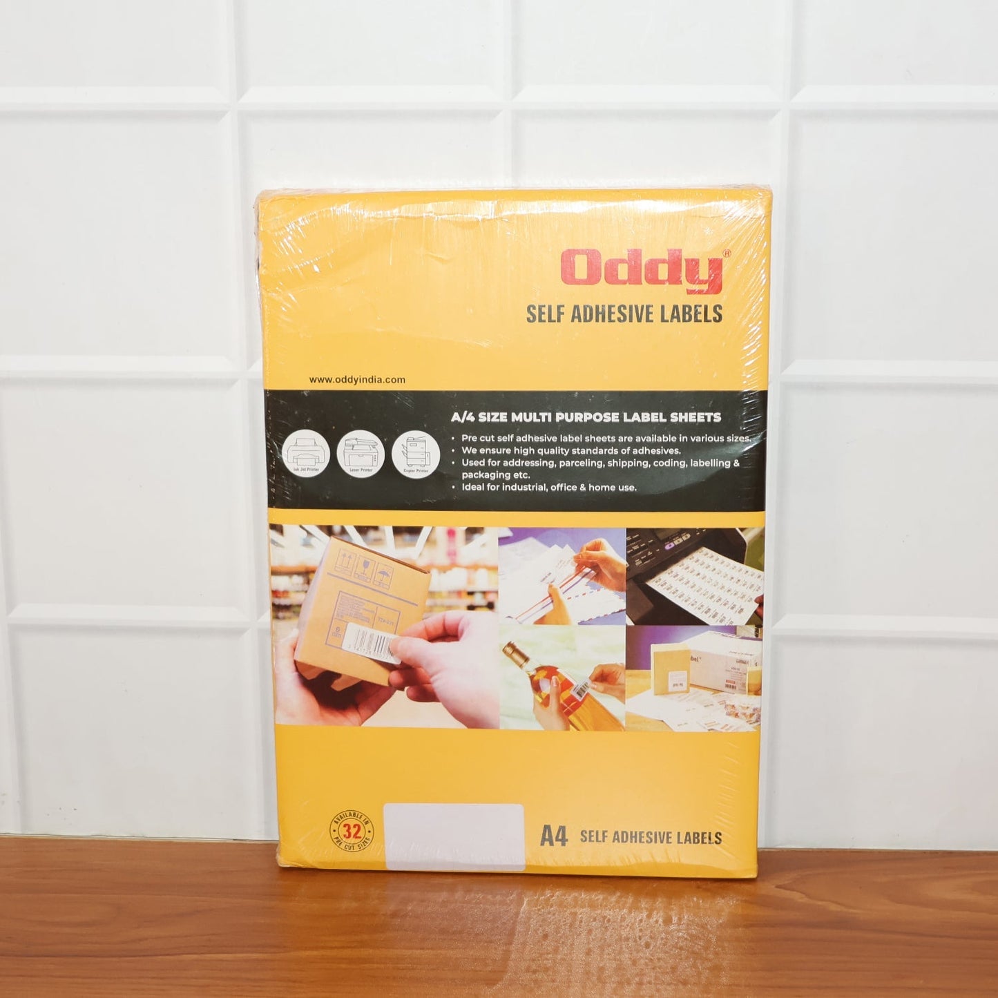 Oddy Self-Adhesive Labels – A4 Sheets, 24-Up per Sheet (100 Sheets, 2400 Labels) signaturekarts
