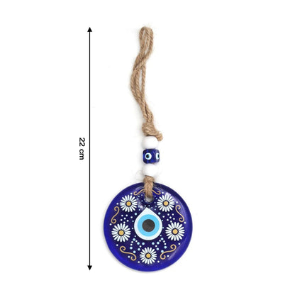Decorative Evil Eye Wall Hanging Nazar Protector Charm with Beads, Wind Chime (1 Pc) Signature Kart