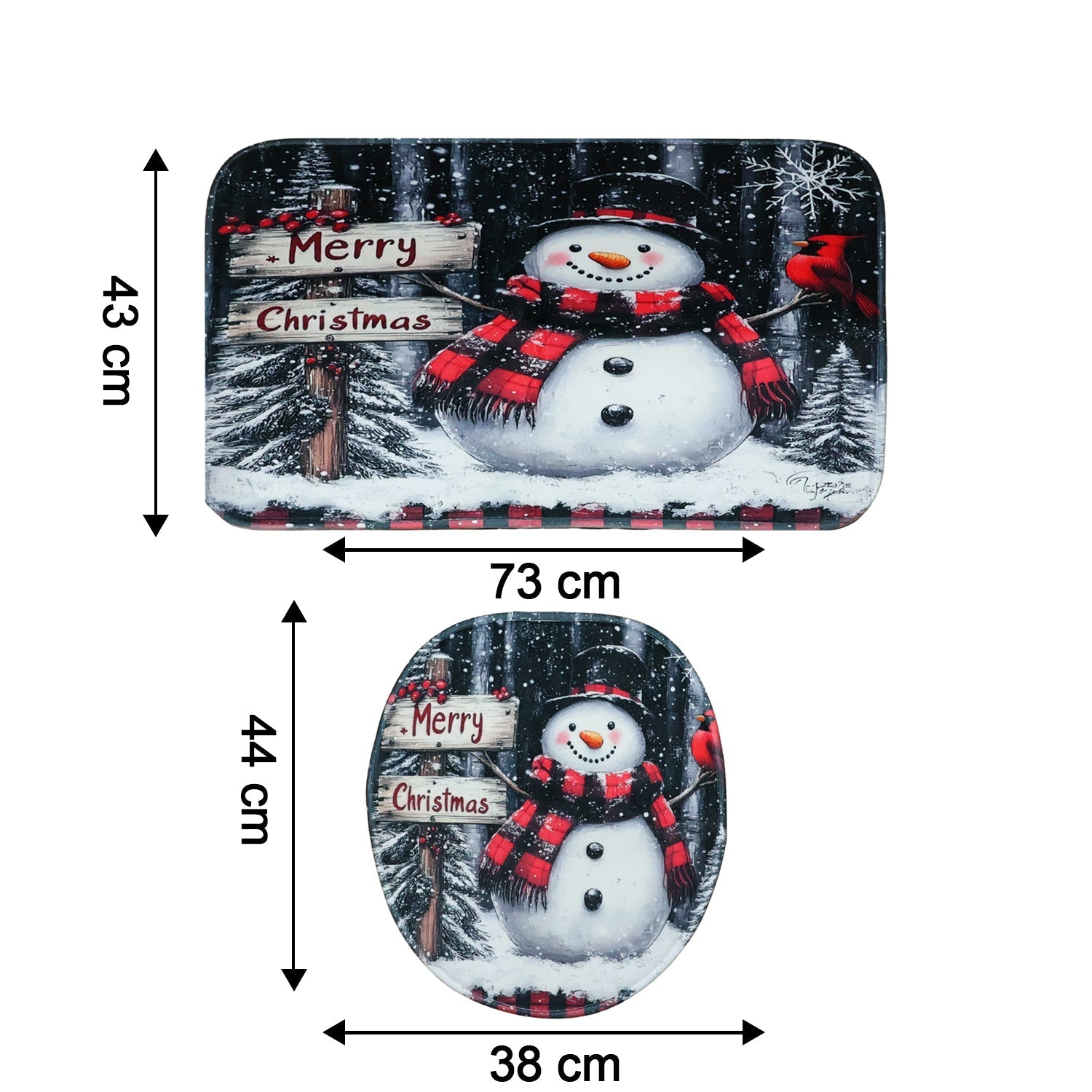 3 in 1 Mix Design Bathroom Mat - (1 Set) signaturekarts