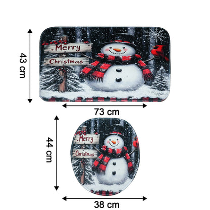 3 in 1 Mix Design Bathroom Mat - (1 Set) signaturekarts