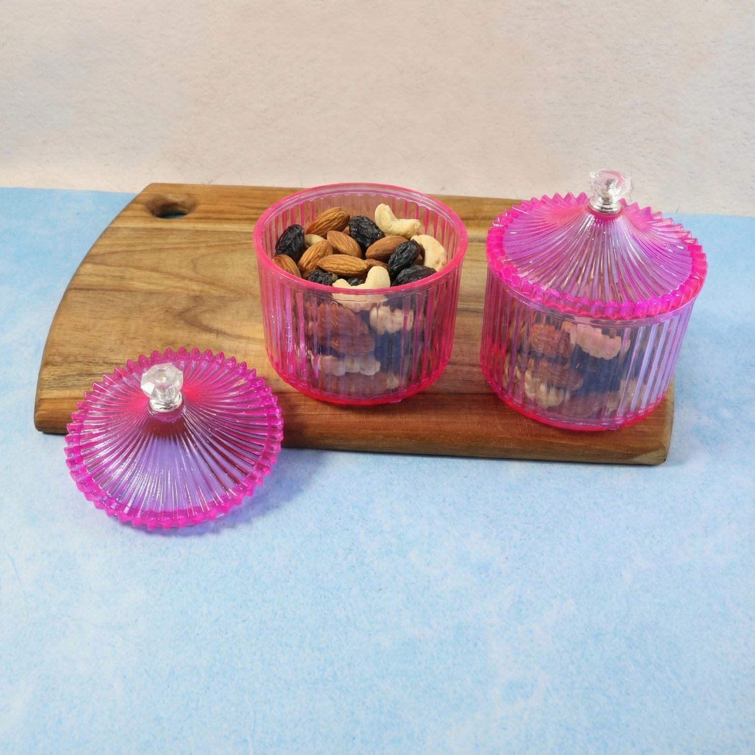 Plastic Luxury Transparent Dry Fruit Storage Jars  (2 Pc) The Morsignaturekarts