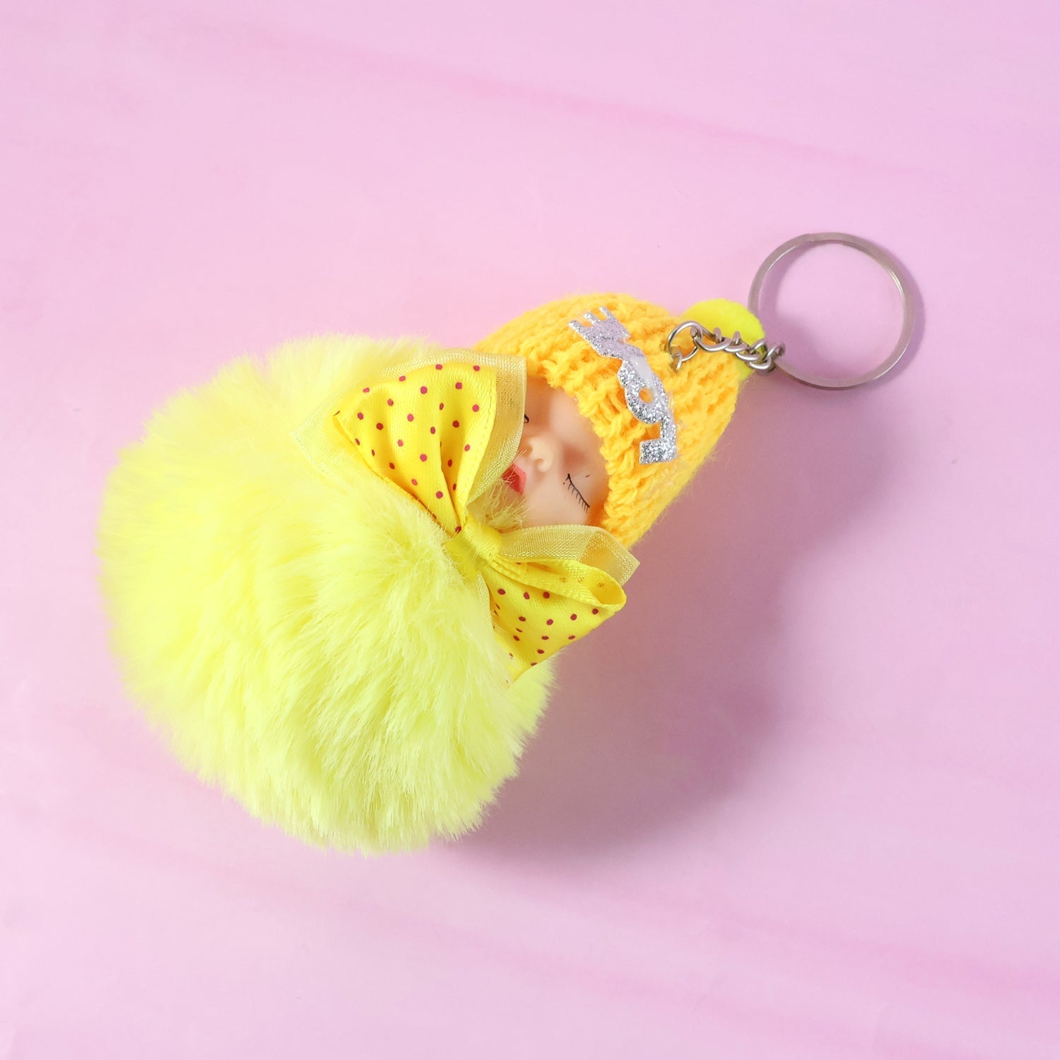 Cute Doll Plush Keychain with Soft Fur Ball (1 Pc) The Morsignaturekarts