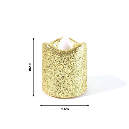 Christmas Premium Glitter LED Tealight Candles (6 Pc Set) The Morsignaturekarts