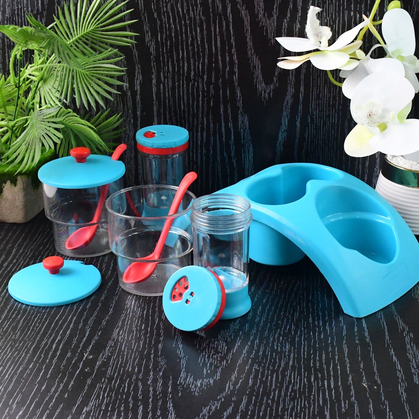 Supermom Plastic 4x Pickle with Salt & Pepper Storage Set signaturekarts