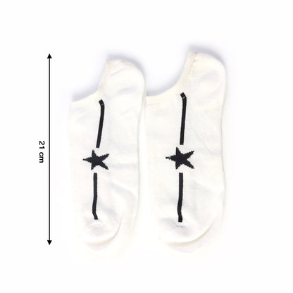 White Star Pattern Low-Cut Socks (1 Pair) The Morsignaturekarts