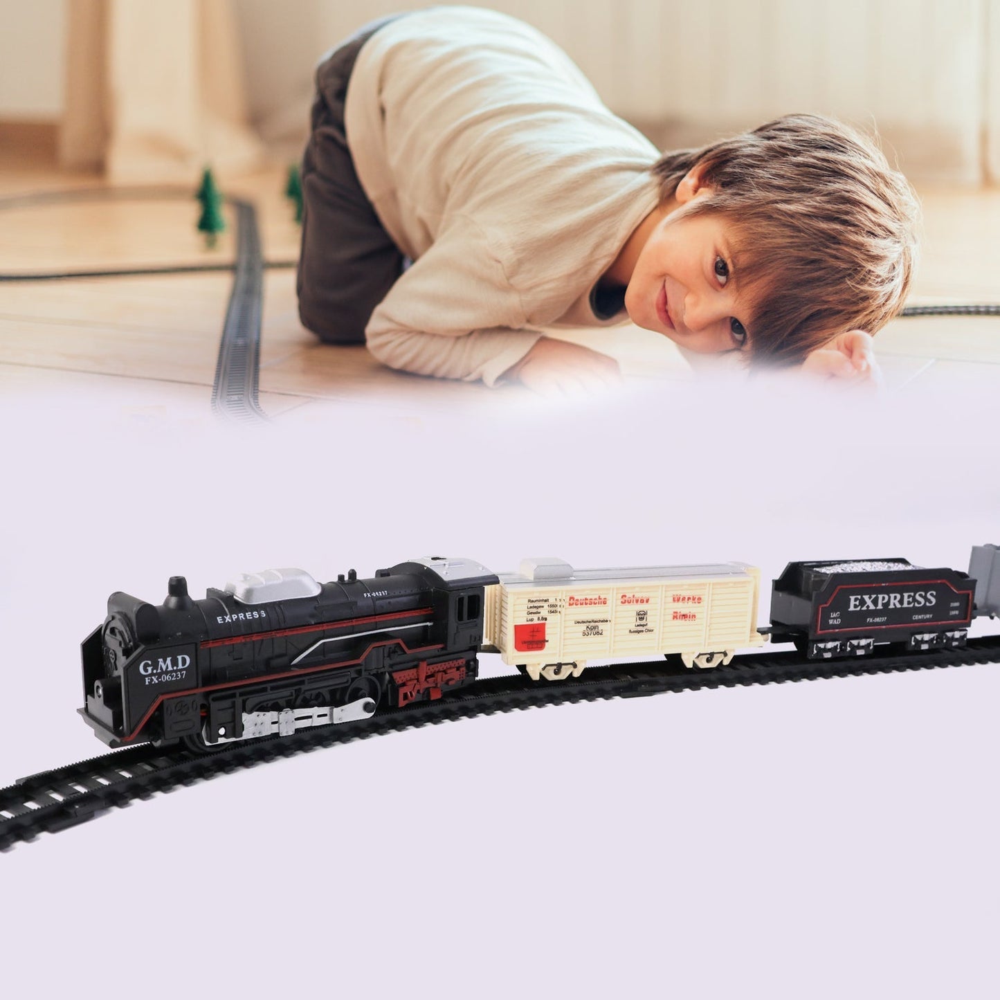 Toy Train Set for Kids, Battery Operated Train with Track Set The Morsignaturekarts