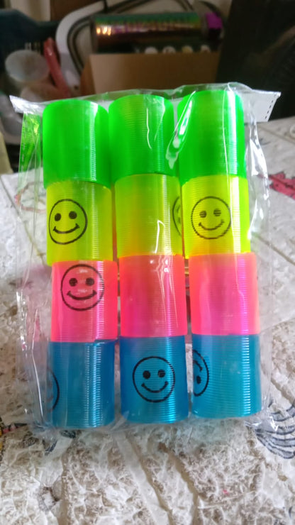 Multicolor Magic Smiley Spring, Spring Toys, Slinky spring toy(12 Pcs Set) signaturekarts