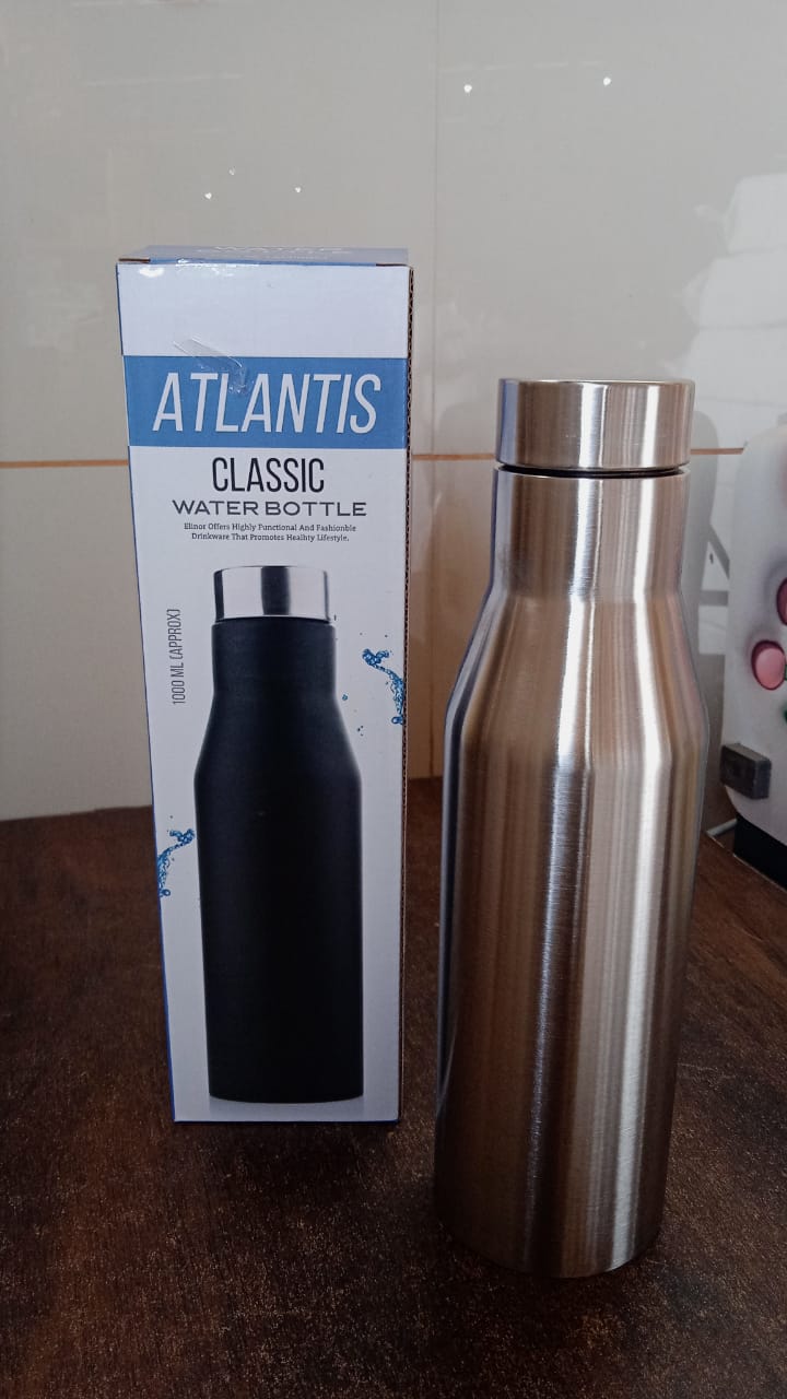 Stainless Steel Double Wall Vacuum-Insulated Drink Water Bottle (1000 ML Approx) Signature kart