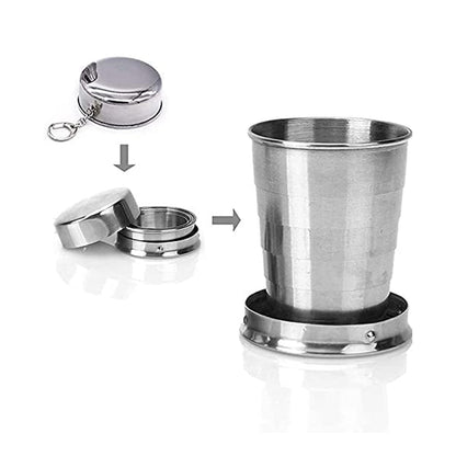 2 in 1 Camping Folding Cup with Keychain (1 Pc) Signaturekarts