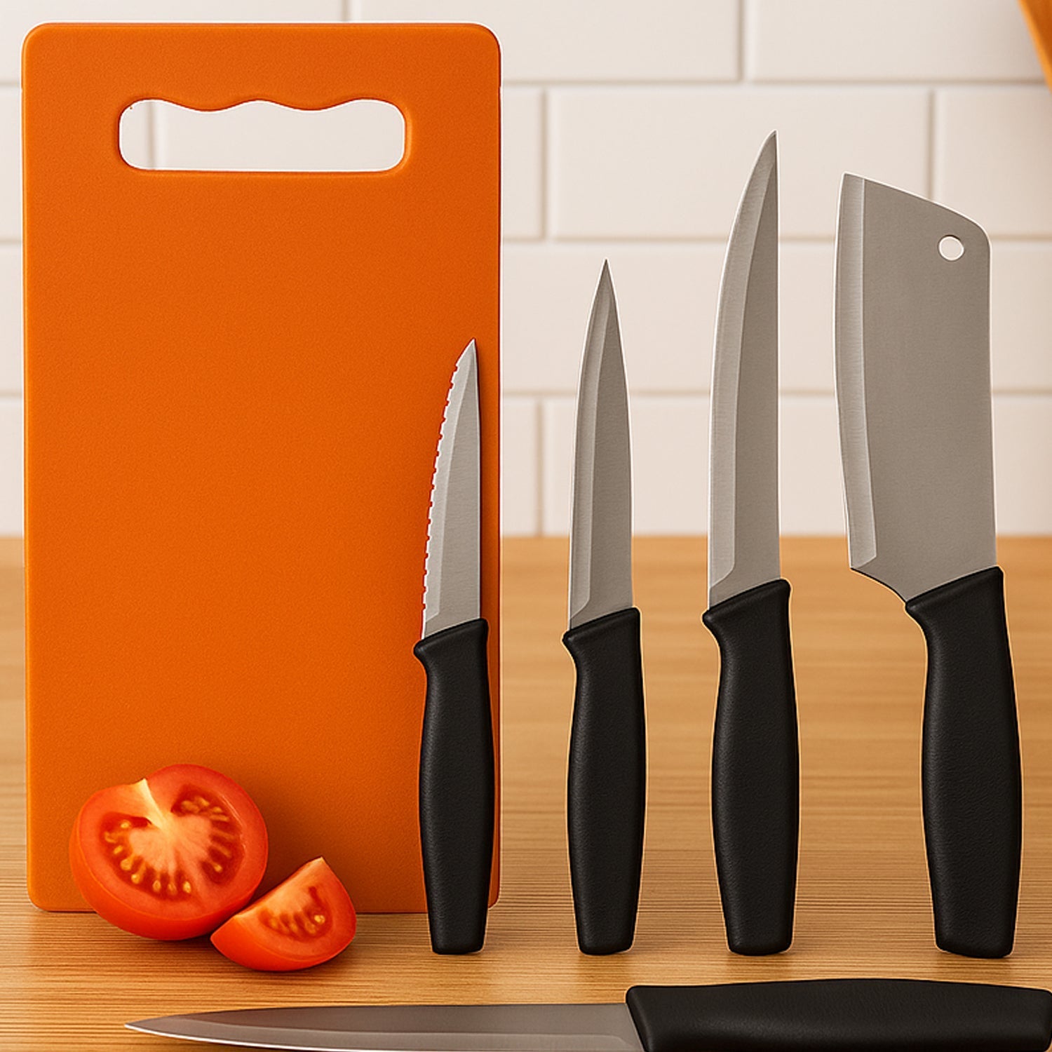 Chopping Board with Knife Set (Pack of 5) Signature kart
