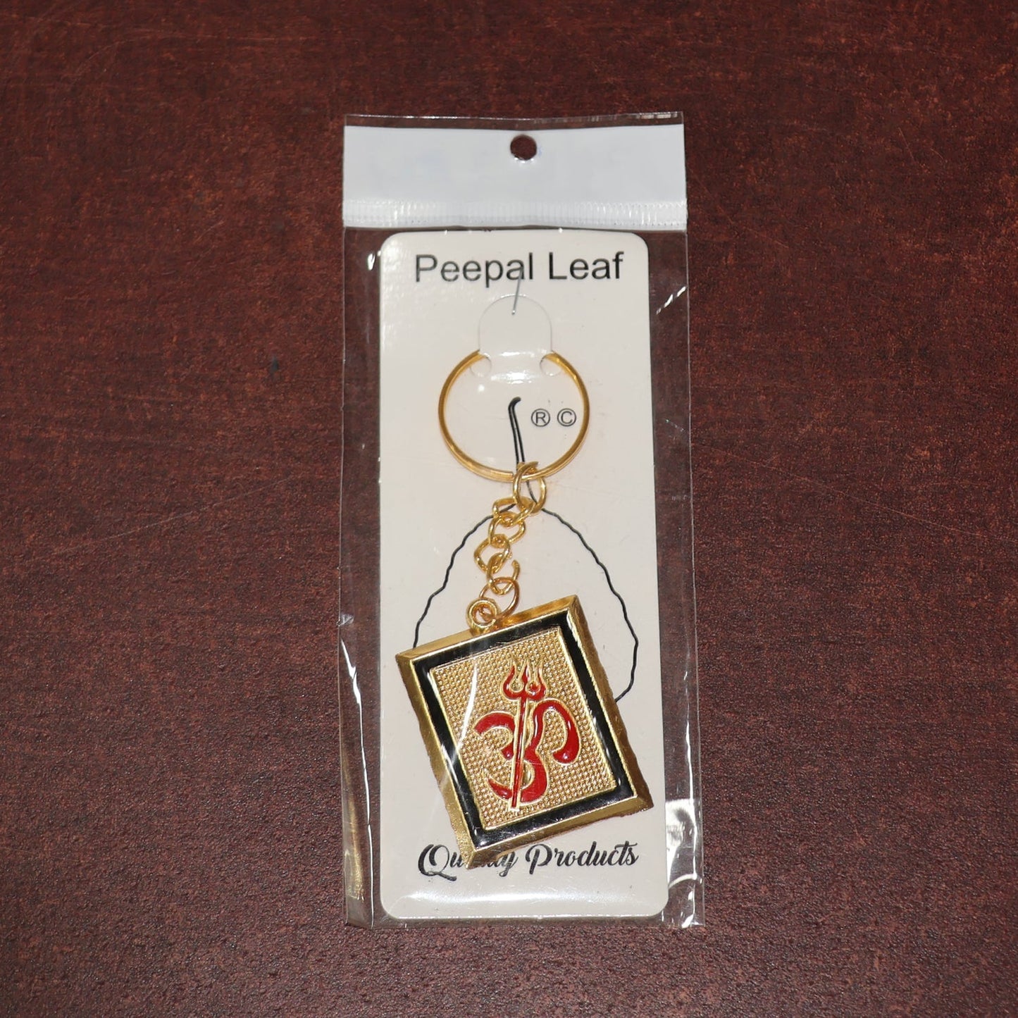 Om Trishul Symbol Golden Keychain (1 Pc) signaturekarts
