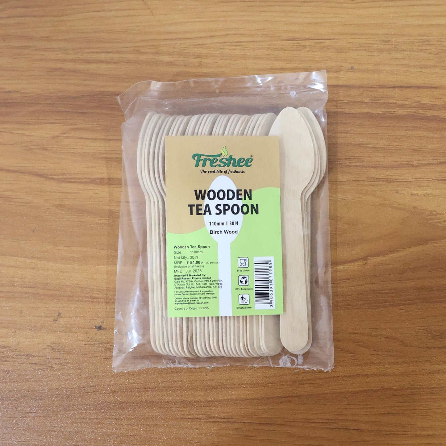 110mm Wooden Tea Spoon – 30 Pcs Pack signaturekarts