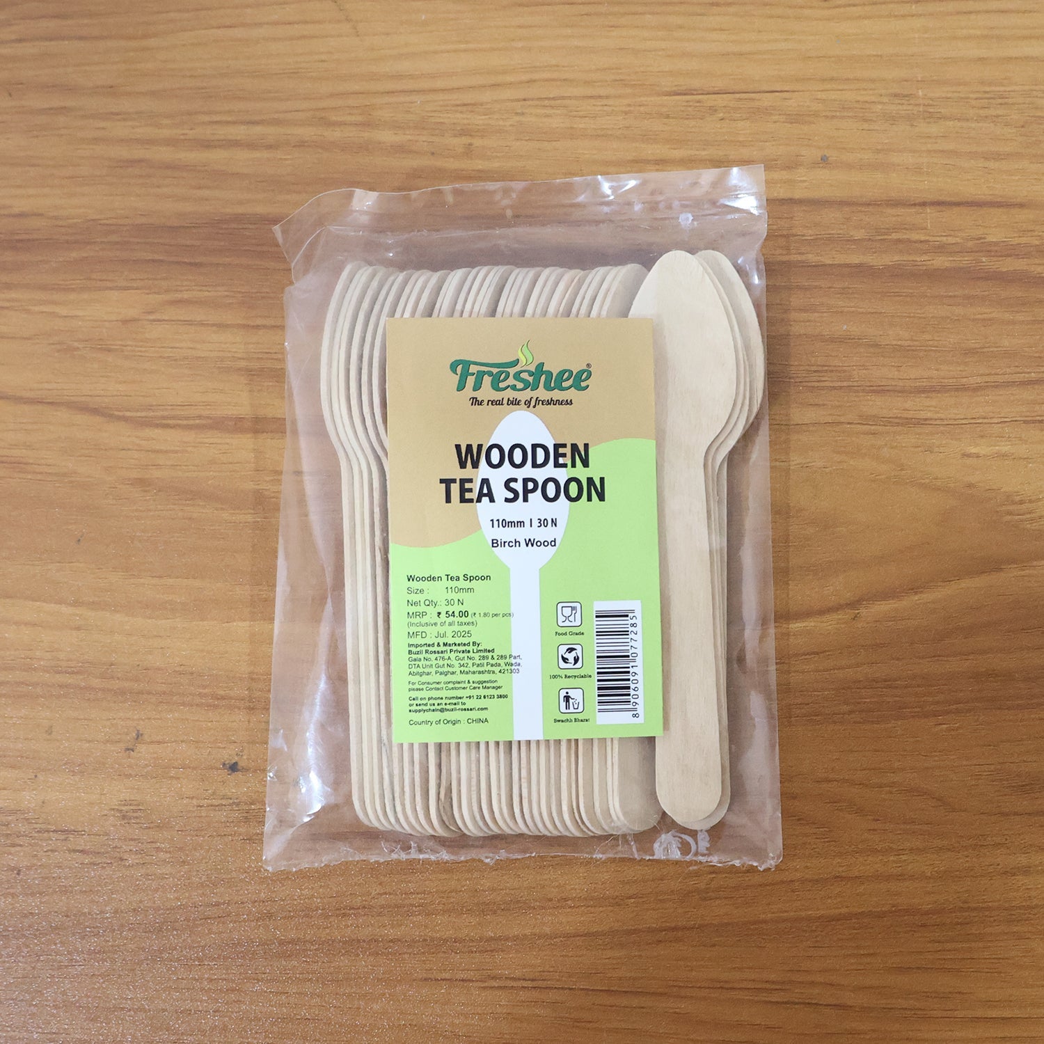 110mm Wooden Tea Spoon – 30 Pcs Pack signaturekarts