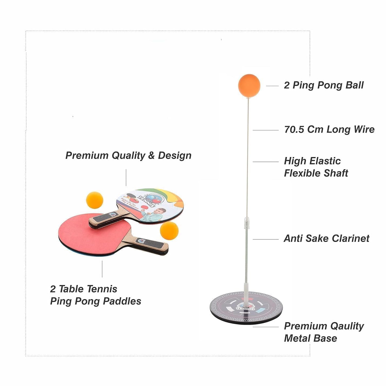 Portable Wiff Waff Rebound Table Tennis Trainer Set (1 Set) Signature Kart