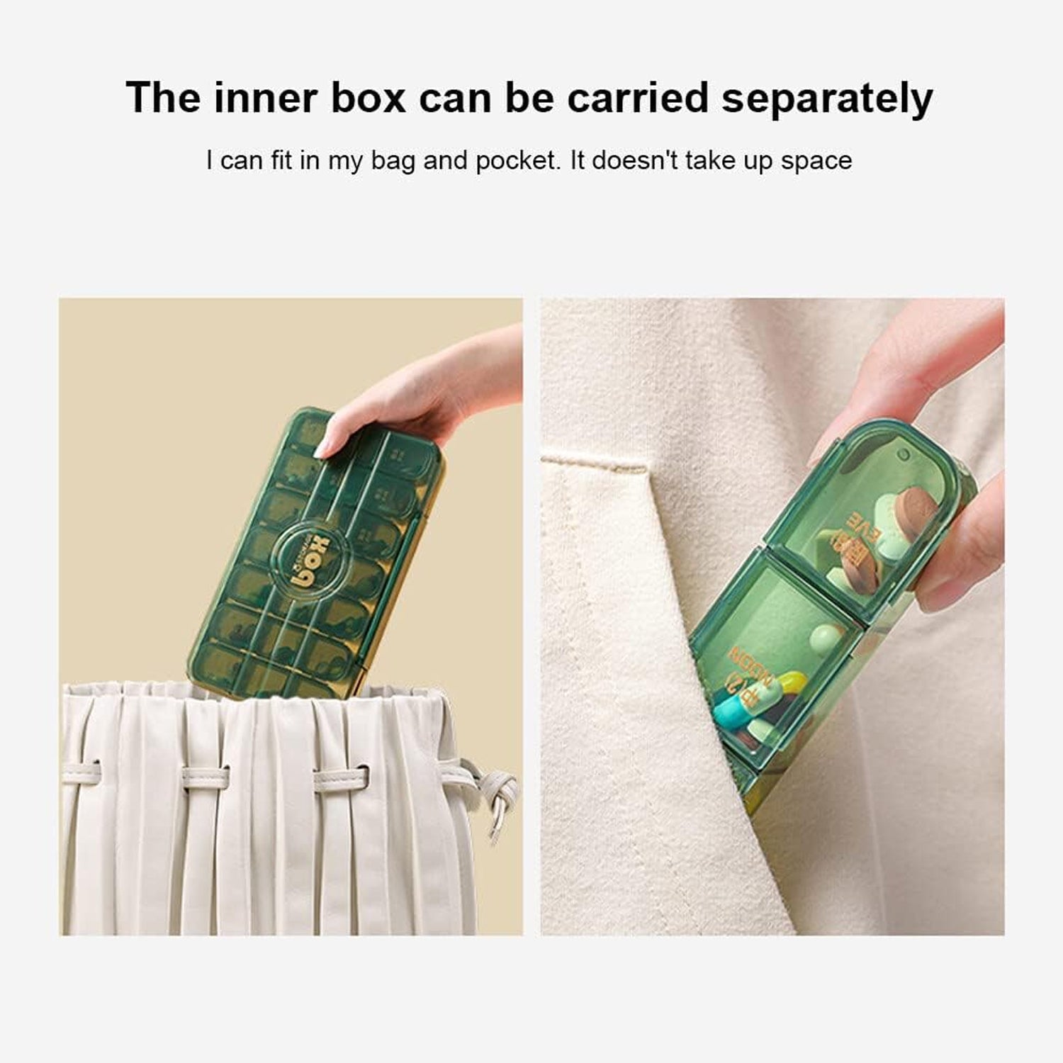 Portable Weekly Pill Box Organiser Daily Pill Keeper 21 Grid Container (1 Pc) Signaturekarts