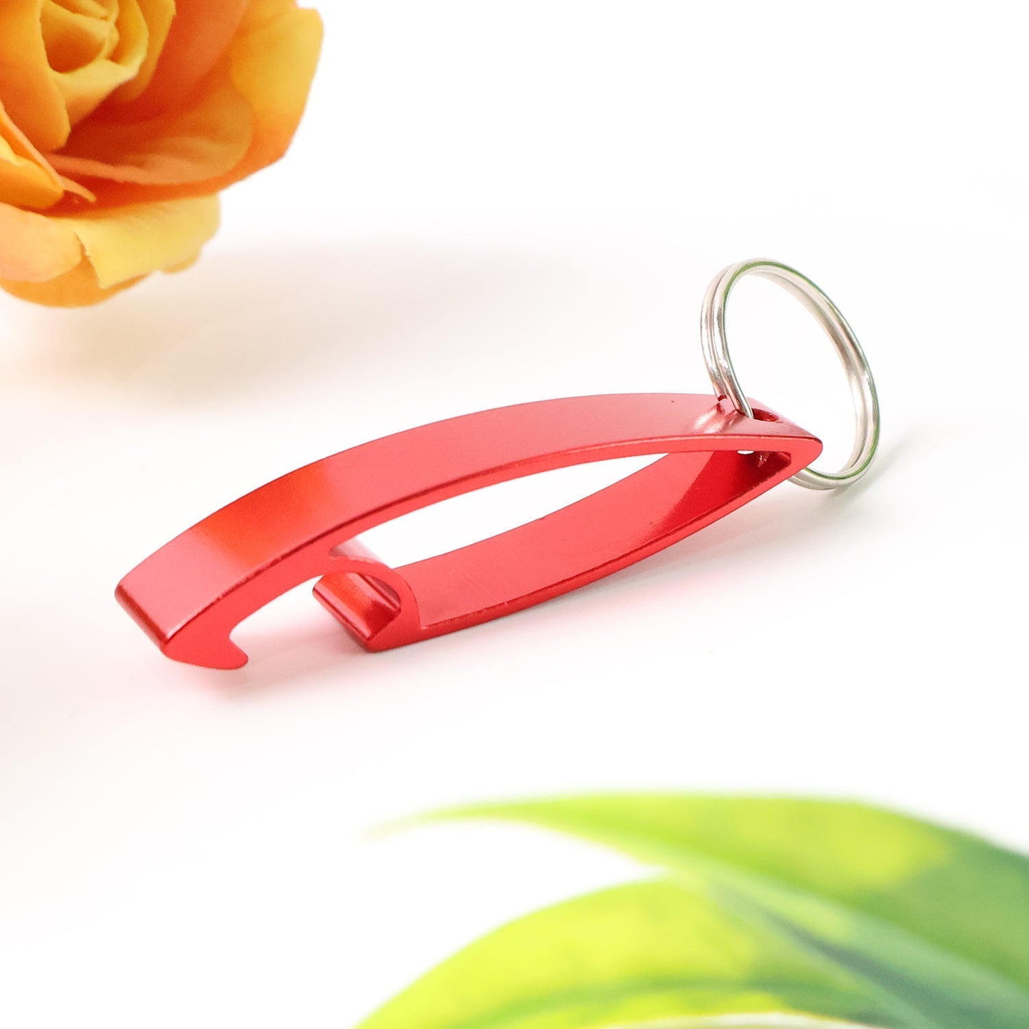 2 in 1 Compact Metal Bottle Opener with Keyring (1 Pc) Signature Kart