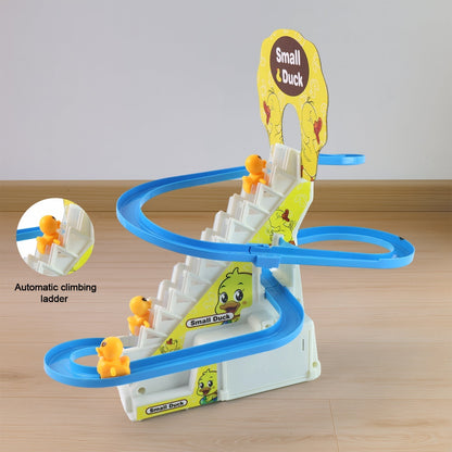 LALA Small Duck Climb Stairs Toy Roller Coaster Flashing Lights & Music (3 Ducks) Signature Kart