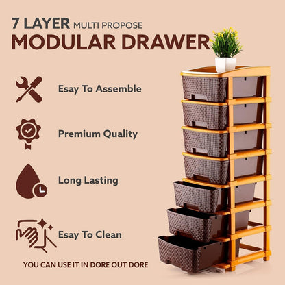 7-Layer Multipurpose Plastic Storage Drawer Organizer Signature kart