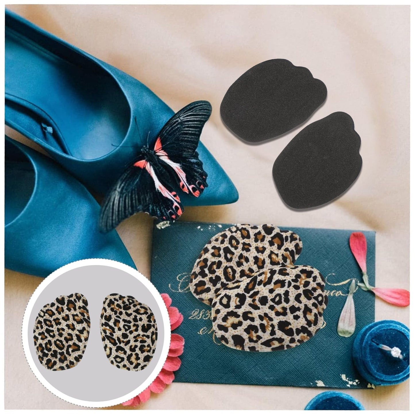 High Shoe Heel Cushion Inserts Non Slip Prevent Calluses Insole (1 Pair / Mix Design) Signature kart