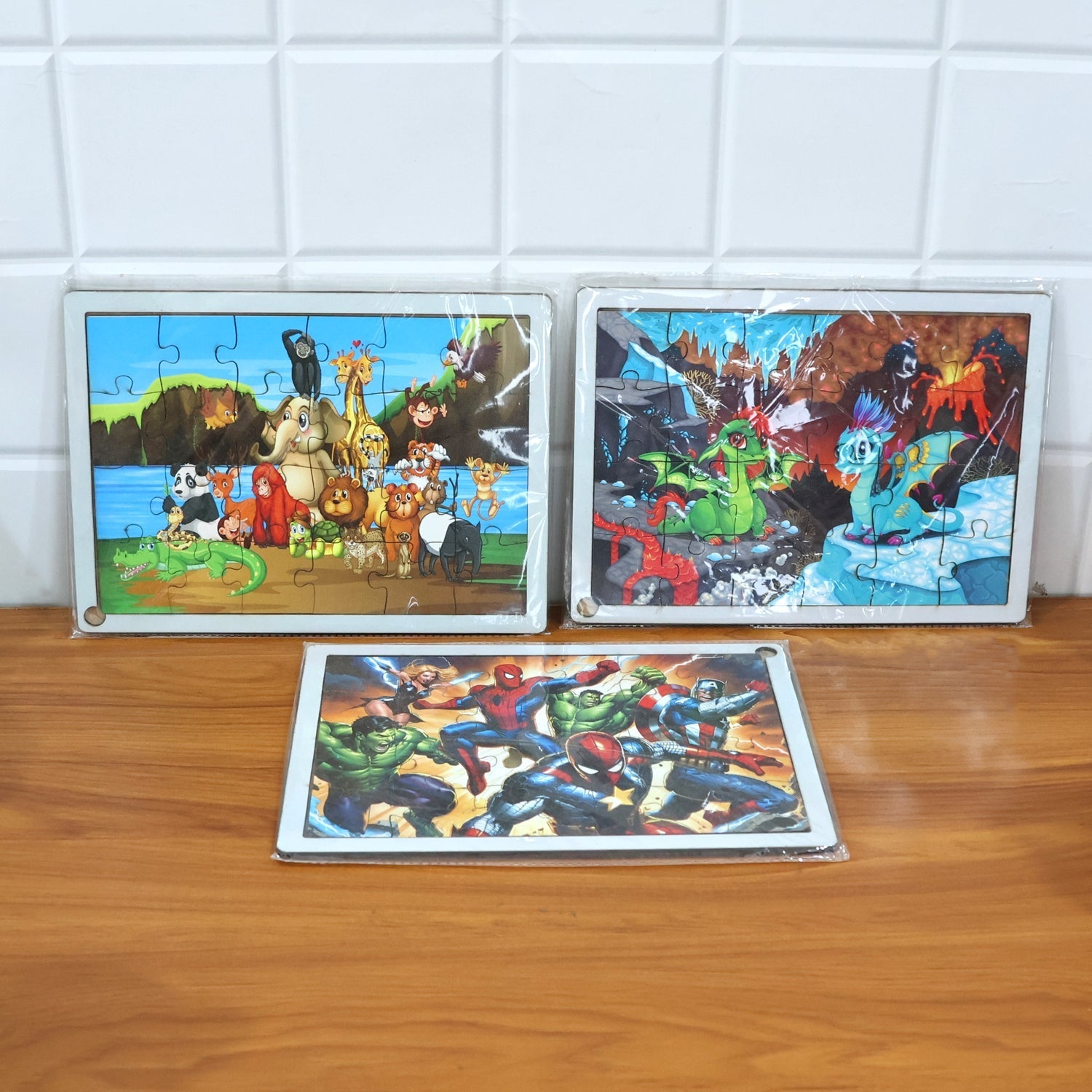 Educational Wooden Jigsaw Puzzle Board - (Mix Design / 1 Pc) signaturekarts