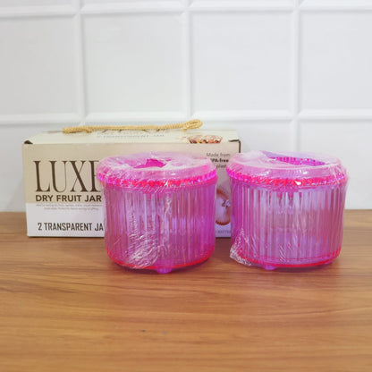 Plastic Luxury Transparent Dry Fruit Storage Jars  (2 Pc) The Morsignaturekarts