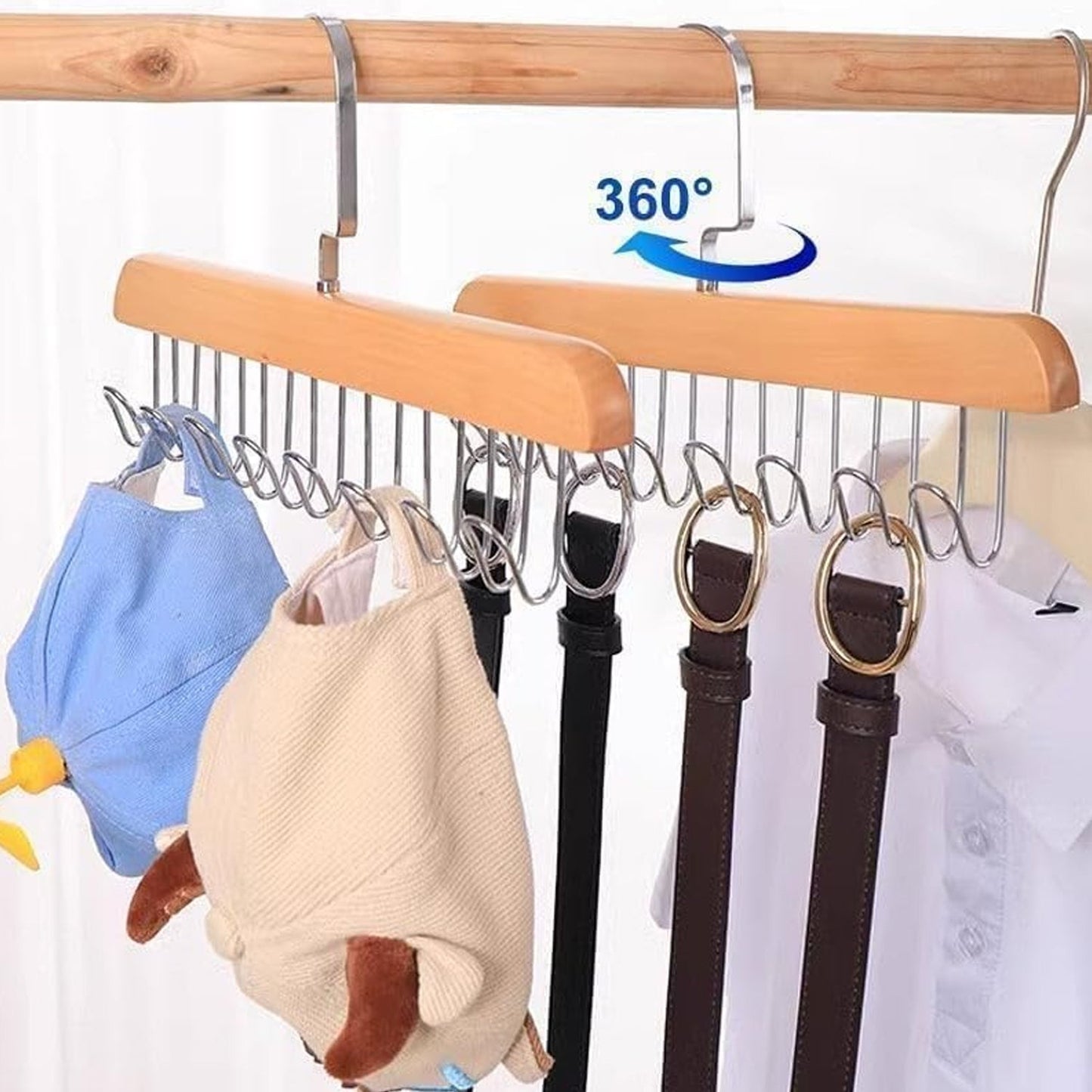 Space Saving 8 Hooks Wooden Hangers (1 Pc) Signaturekarts