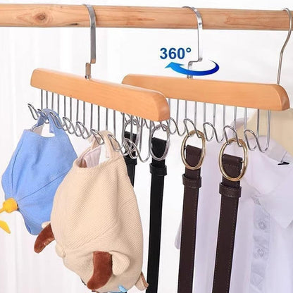 Space Saving 8 Hooks Wooden Hangers (1 Pc) Signaturekarts