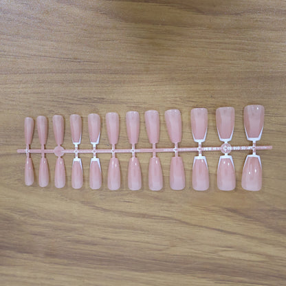 Elegant Nude Glossy Artificial Nail Tips fake nails (24 Pc Set) signaturekarts