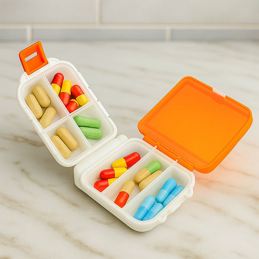 Portable Dual-Sided Pill Organizer Box (1 Pc) signaturekarts