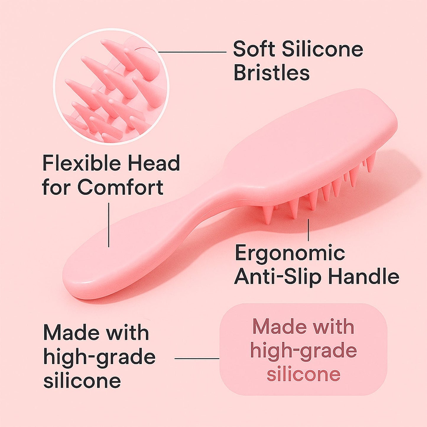 Multipurpose Silicone Scalp Massager Shampoo Brush (1 Pc) Signature Kart