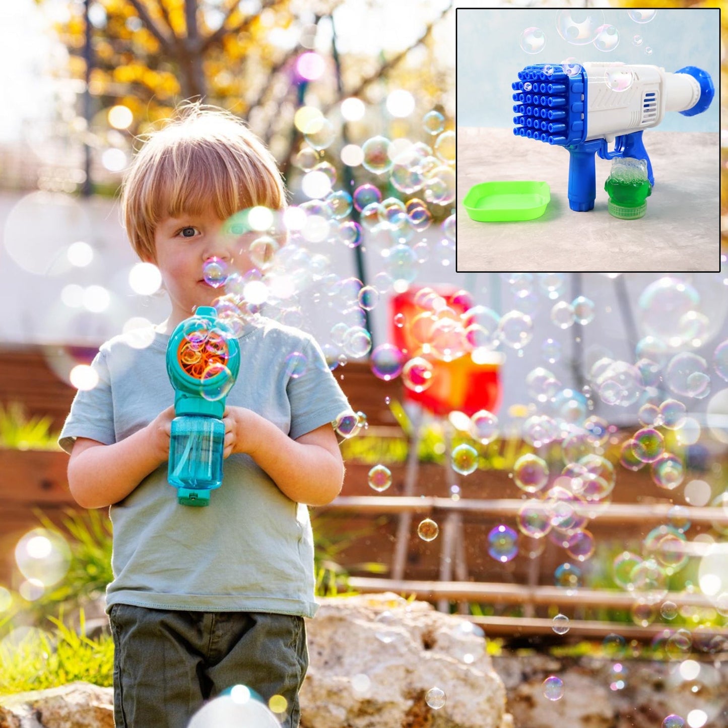 32 Holes Big Powerful Machine Bubble Gun Toys (1 Set) Signaturekarts