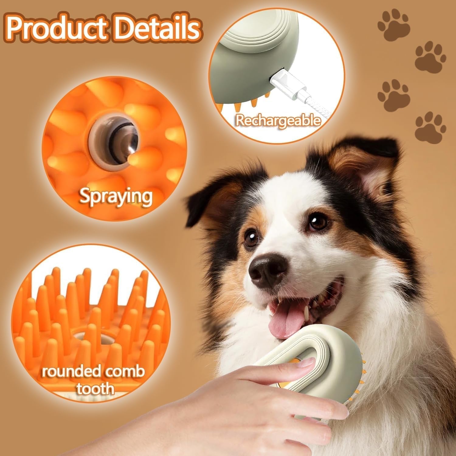 Electric Spray Handle Massage Brush, Hair Removal Brush Steam (1 Pc) Signaturekarts