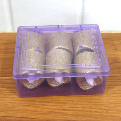 Christmas Premium Glitter LED Tealight Candles (6 Pc Set) The Morsignaturekarts