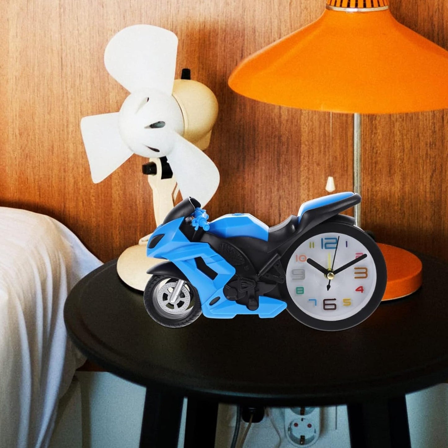 Retro Motorcycle Alarm Clock – Novelty Bike Engine Style Desk Clock signaturekarts
