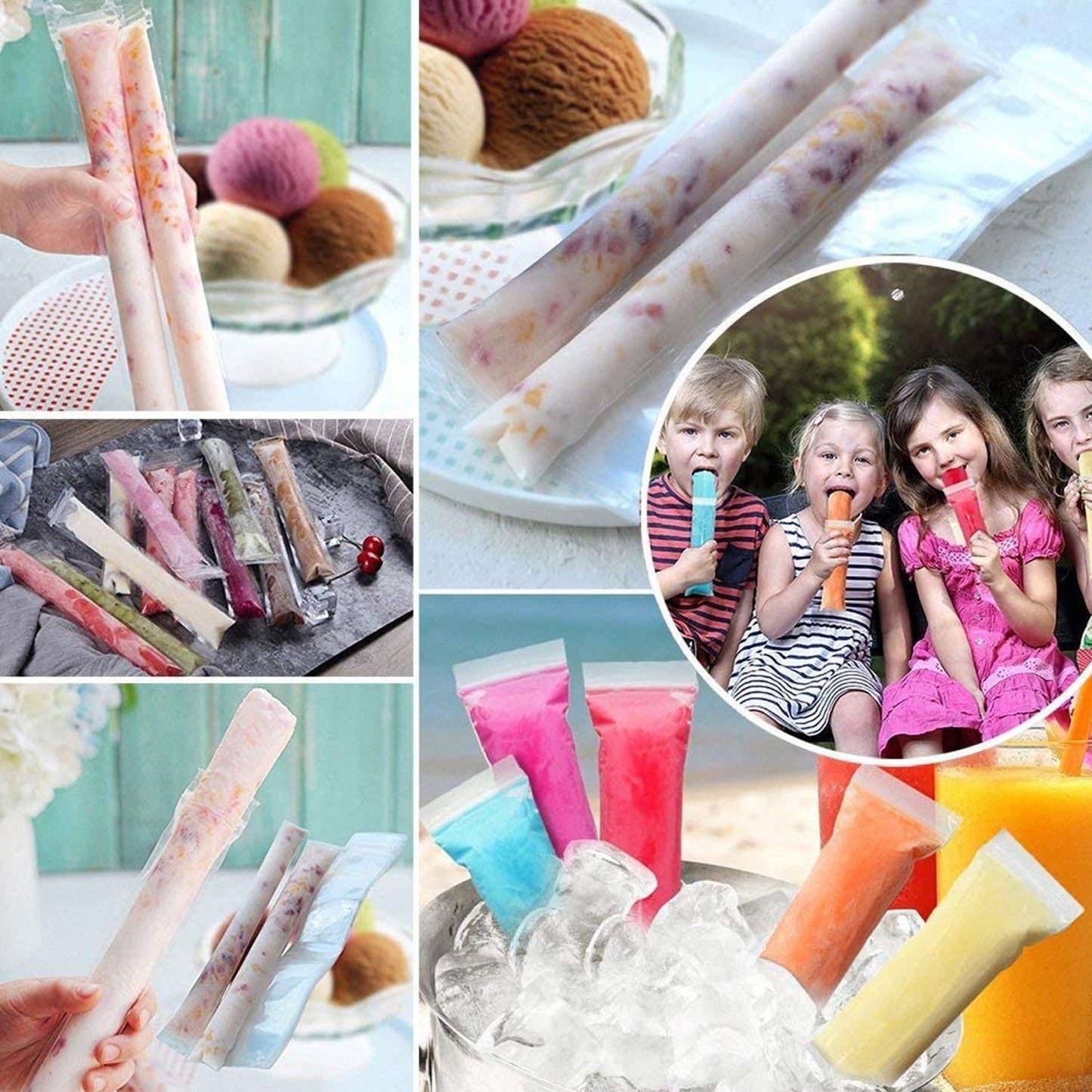 DIY Manual Popsicle Maker – Reusable Ice Cream Mold (Approx 20 Pcs Packing Bag) signaturekarts