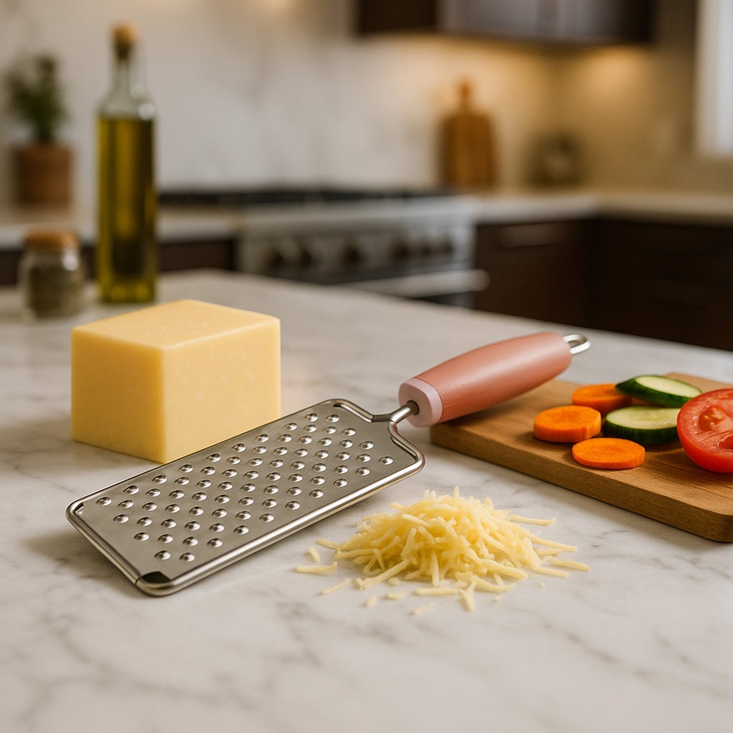 Supermom Stainless Steel Vegetable & Cheese Grater with Soft Grip Handle (1 Pc) signaturekarts