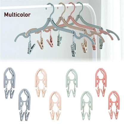 Folding Hanger with Clips for Clothes, Adjustable Hanger (1 Pc) signaturekarts