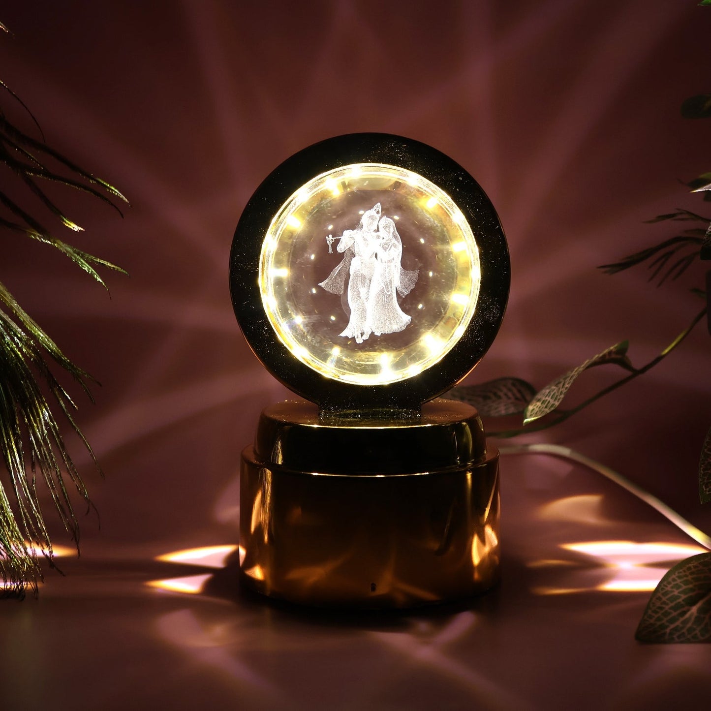 Radhe Krishna Crystal Ball Night Light – 1 Pc The Morsignaturekarts