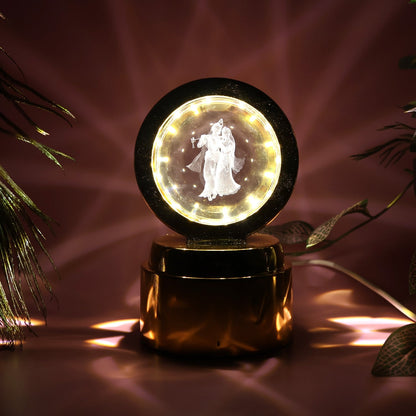 Radhe Krishna Crystal Ball Night Light – 1 Pc The Morsignaturekarts