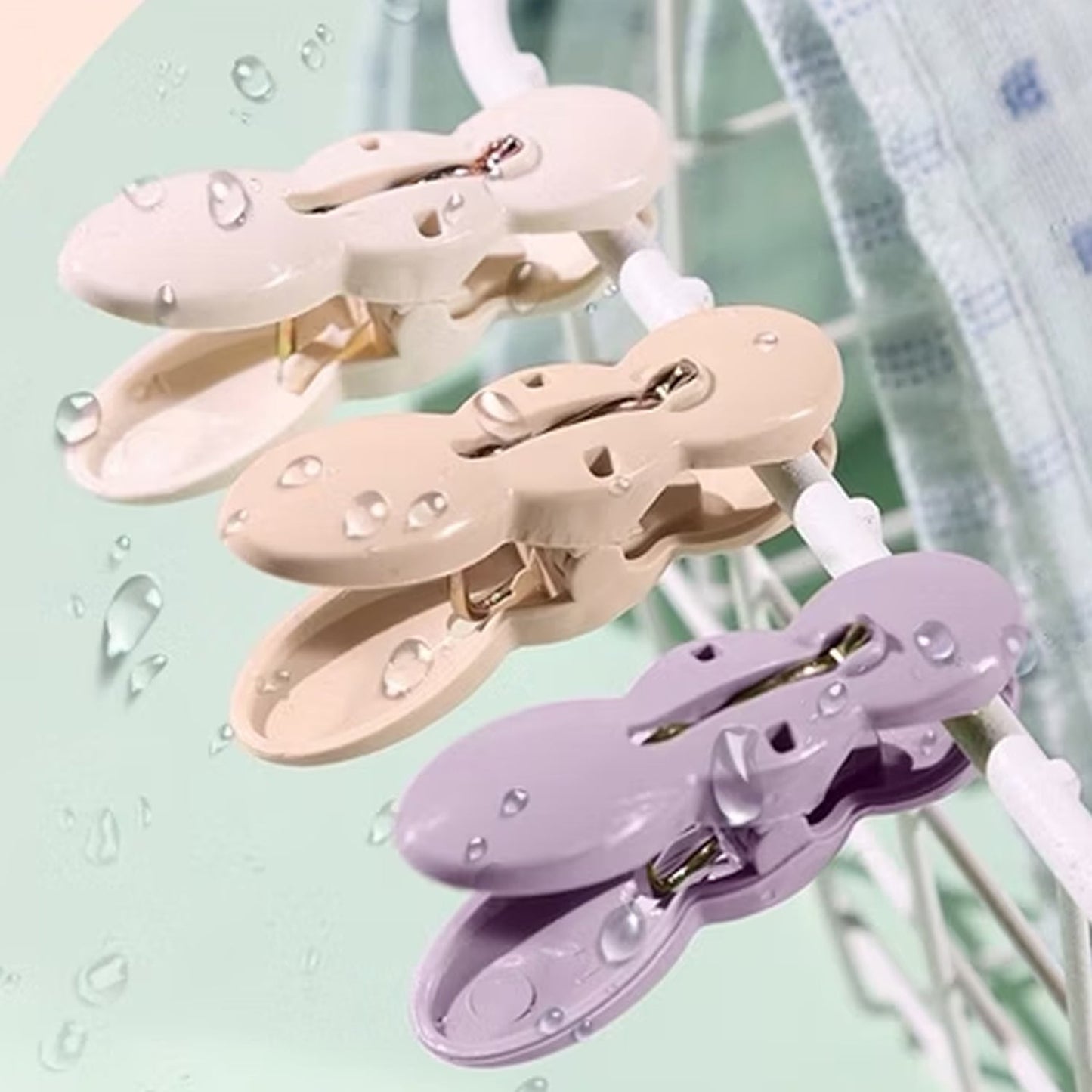 Clothes Drying Rope with Multipurpose Cloth Clips (1 Set) signaturekarts