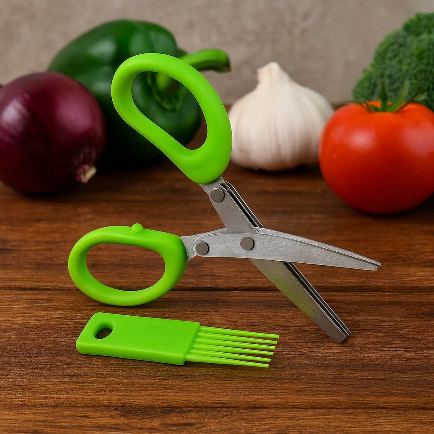Premium 3-Blade Multipurpose Kitchen Scissors with Cleaning Comb signaturekarts
