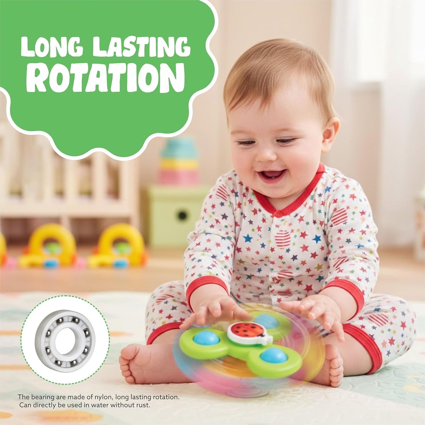 Colour Baby Spinner Toy Set – Suction Cup Sensory Spin Toys (3 Pc Set) The Morsignaturekarts