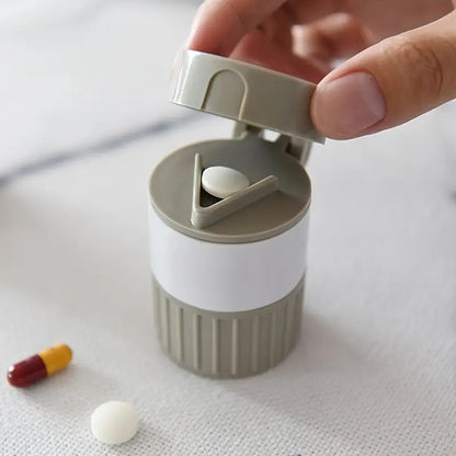 4-in-1 Medicine Cutter, Crusher, Storage Box for Pills Your Brand