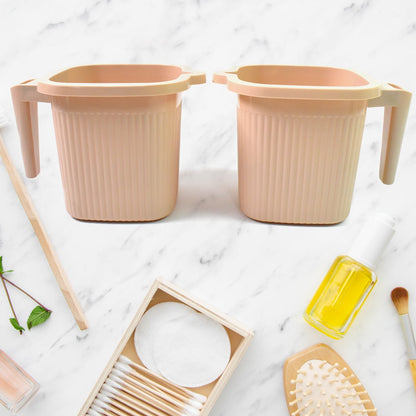 Plastic Square Bath Water Mug (4 Pc / 1000 ML / Mix Color) Signaturekarts